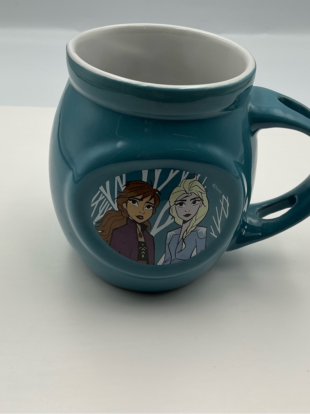 Disney Teal Character Ceramic Mug with Elsa & Anna Art